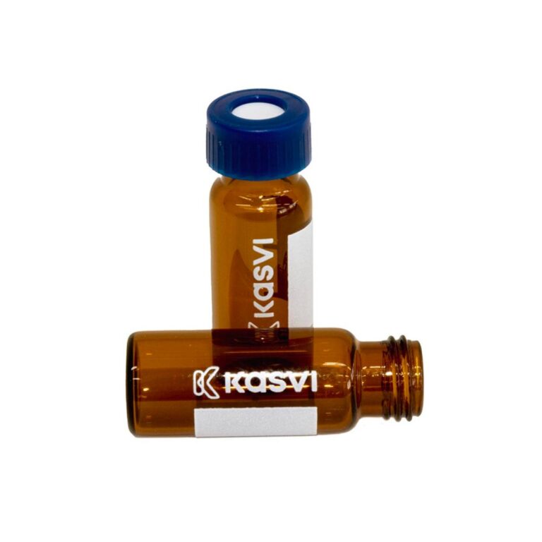 K71-947VA Kit Vial Para Cromatografia 1,5ml Âmbar Com Tampa P.C. 100un/Cx